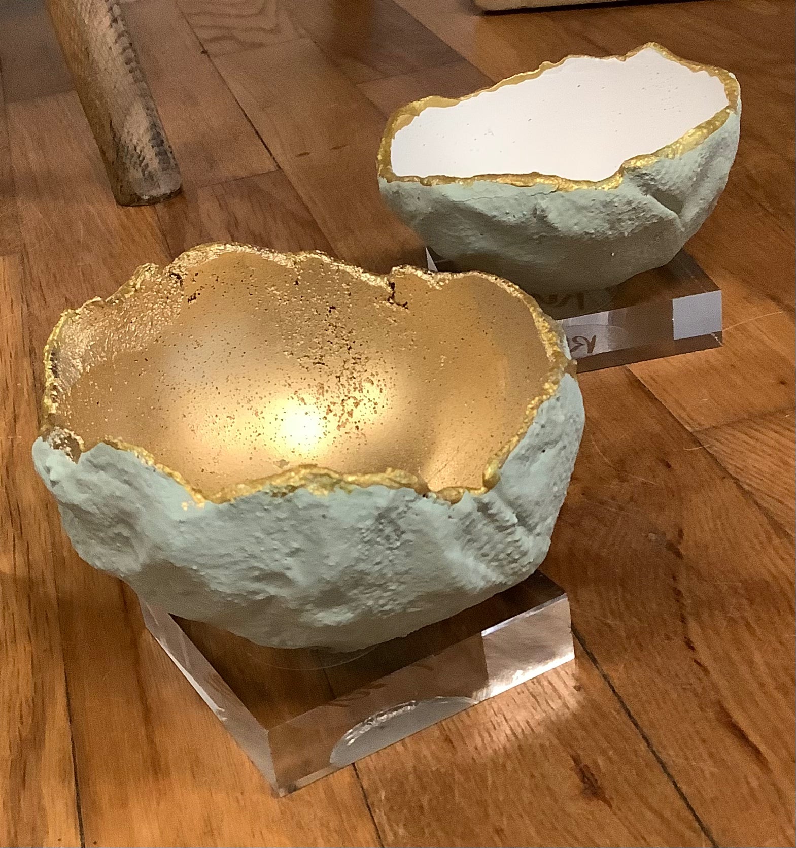 Bella Beton Concrete Bowl - Mini Teal/Gold