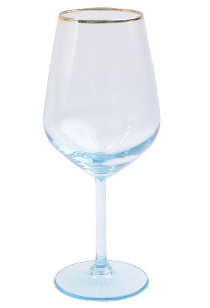 Vietri Rainbow Turquoise Wine Glass - Set of 2