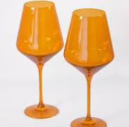 Estelle Colored Wine Glasses - Orange