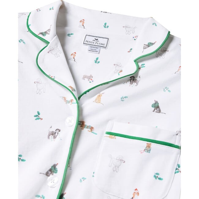 Petite Plume Women’s Long Pima Pajama Set - Jingle Paws