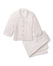 Petite Plume Olivia Wide Leg Pima Pajama Set - Camel Ticking