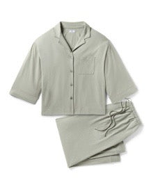 Petite Plume Olivia Wide Leg Pima Pajama Set - Sage