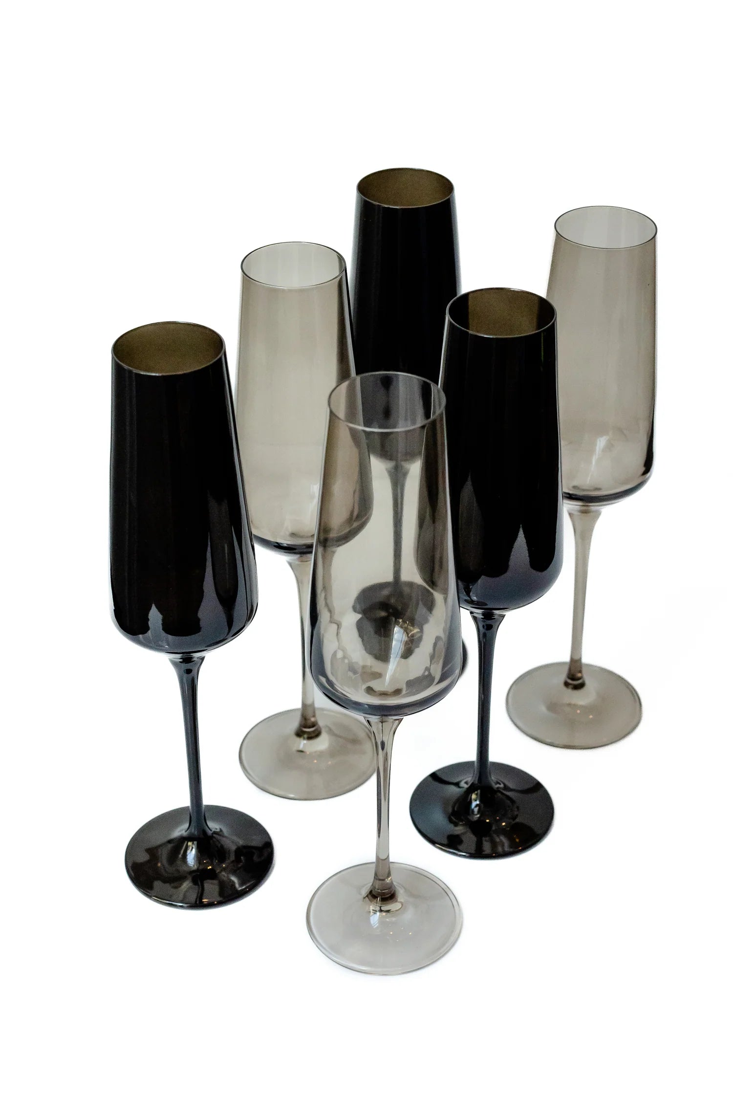 Estelle Colored Champagne Flute - Mixed Smoke Set