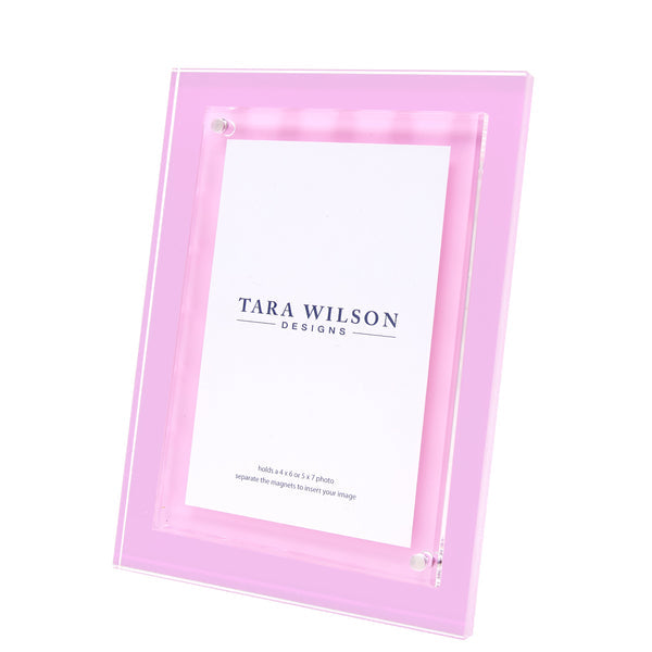 Tara Wilson Designs Acrylic Beveled Frame - Pastel Pink