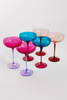 Estelle Colored Champagne Coupe - Colorblock Jewel Tone Mixed