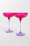 Estelle Colored Champagne Coupe - Colorblock Jewel Tone Mixed