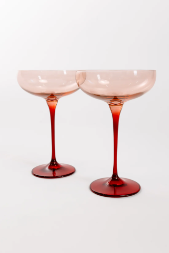 Estelle Colored Champagne Coupe - Colorblock Jewel Tone Mixed