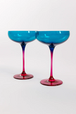 Estelle Colored Champagne Coupe - Colorblock Jewel Tone Mixed