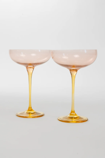 Estelle Colored Champagne Coupe - Colorblock Pastel Mixed