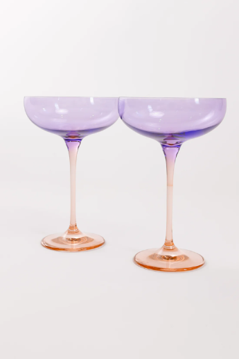 Estelle Colored Champagne Coupe - Colorblock Pastel Mixed