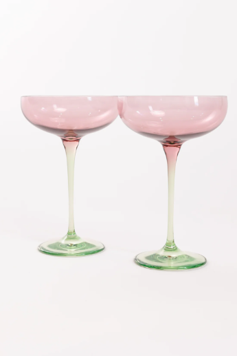 Estelle Colored Champagne Coupe - Colorblock Pastel Mixed