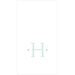 Caspari Antique Robin's Egg Single Initial Guest Towel Napkins - 24 Per Box