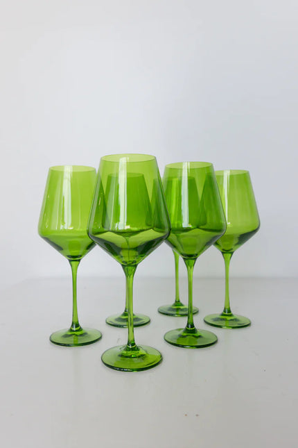 Estelle Colored Wine Glasses - Forest Green