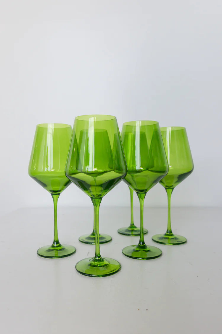 Estelle Colored Wine Glasses - Forest Green