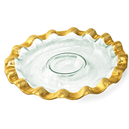 annieglass Ruffle Round Chip and Dip
