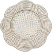 Caspari Rattan Scallop Charger - Cream