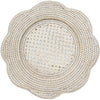 Caspari Rattan Scallop Charger - Cream