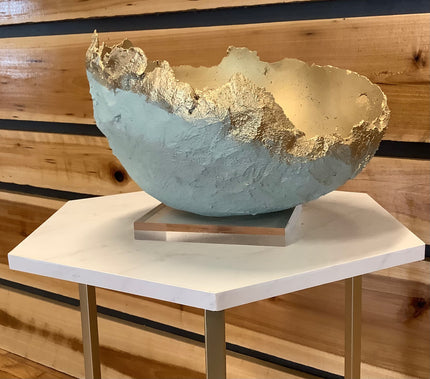Bella Beton Concrete Bowl - Large Mint/Gold