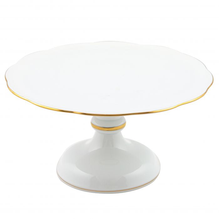 Herend Golden Edge Footed Cake Plate