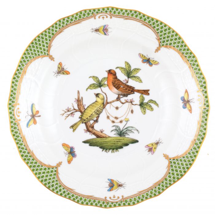Herend Rothschild Bird Green Dessert Plate - #6