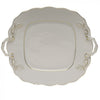 Herend Golden Edge Square Cake Plate with Handles