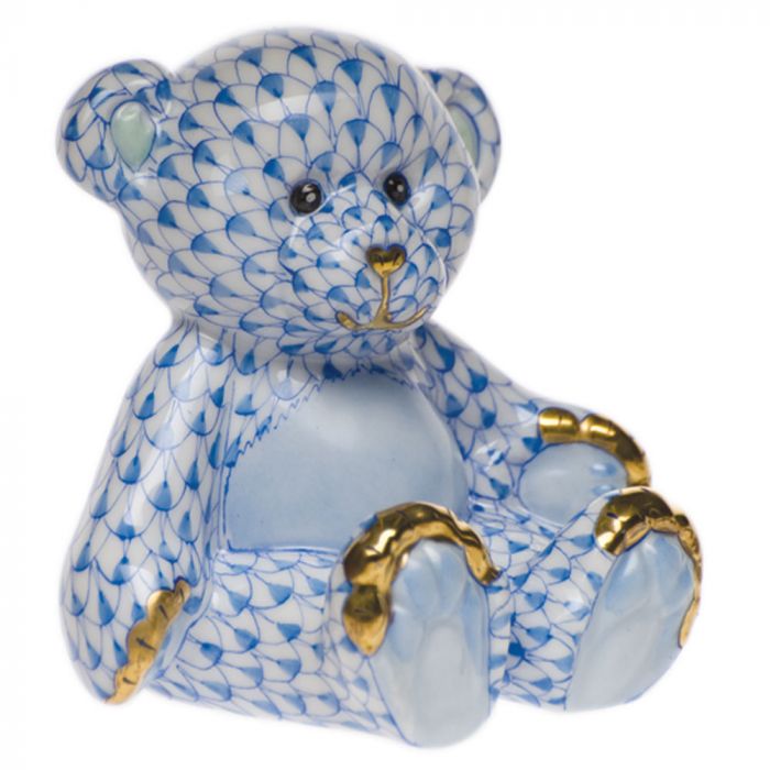 Herend Decorative Small Teddy Bear - Blue