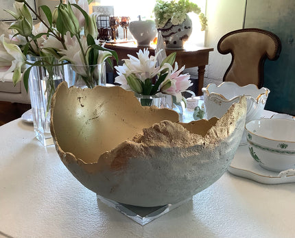Bella Beton Concrete Bowl - X-Large Mint/Gold