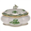 Herend Decorative Covered Bonbon with Bunny - Green