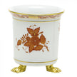 Herend Chinese Bouquet Cachepot with Feet - Rust