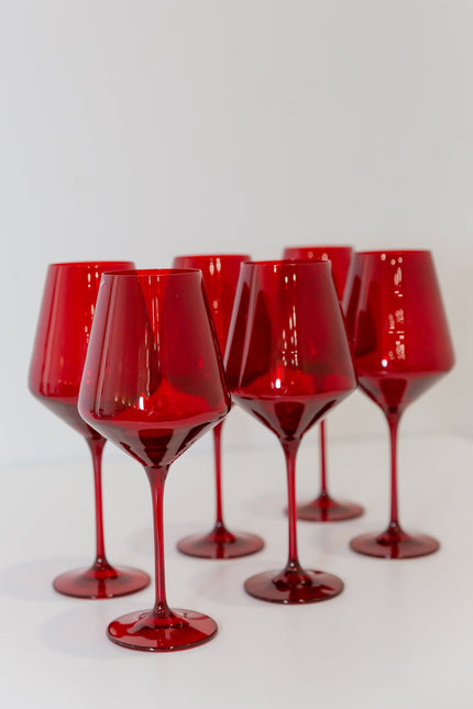 Estelle Colored Wine Glasses - Red