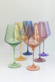 Estelle Colored Wine Glasses - Pastel Mix