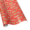 Caspari Christmas Leopards Wrapping Paper - Red