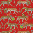 Caspari Christmas Leopards Wrapping Paper - Red