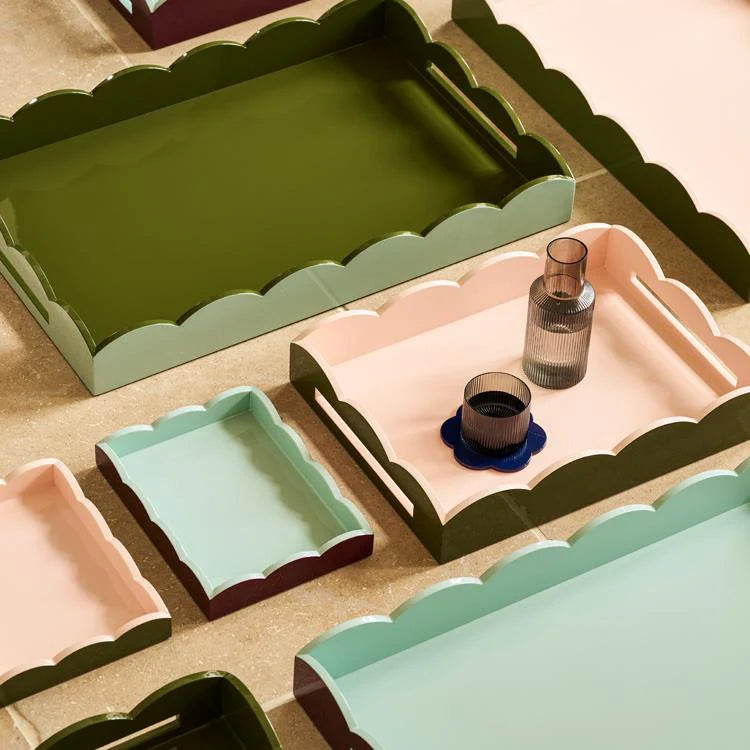Addison Ross 11x8 Two Tone Scalloped Tray