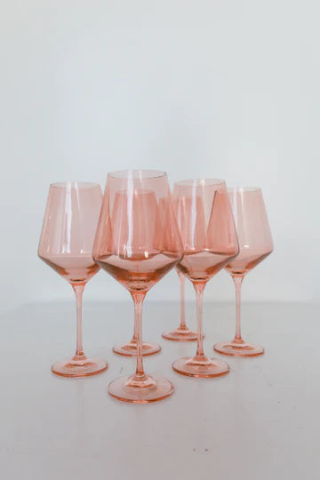 Estelle Colored Wine Glasses - Blush Pink