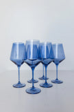 Estelle Colored Wine Glasses - Cobalt Blue