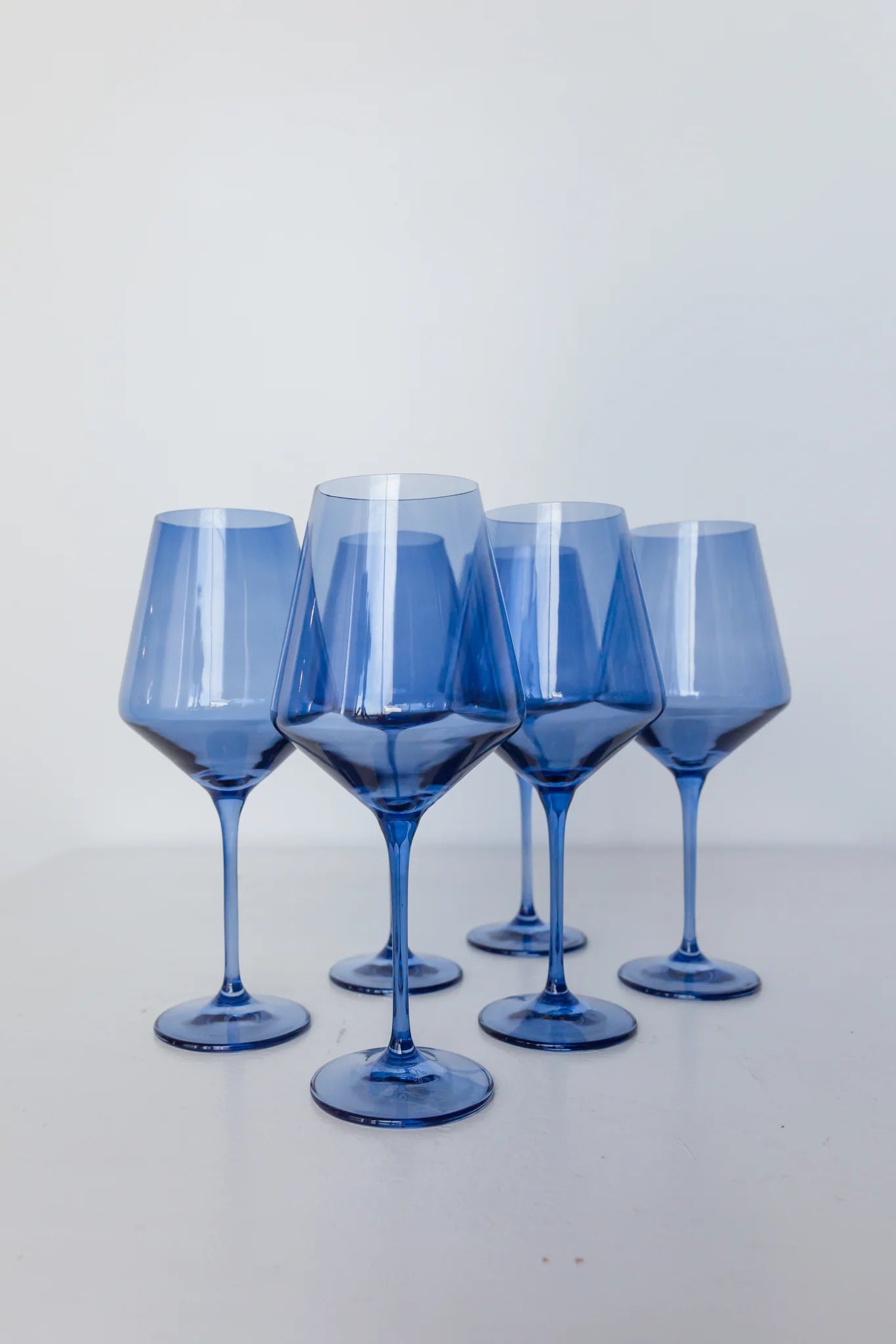 Estelle Colored Wine Glasses - Cobalt Blue
