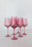Estelle Colored Wine Glasses - Rose