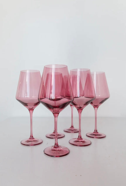 Estelle Colored Wine Glasses - Rose