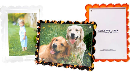 Tara Wilson Designs Acrylic Beveled Scallop Frame - Orange