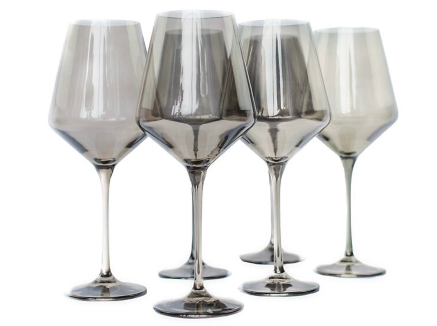 Estelle Colored Wine Glasses - Gray Smoke