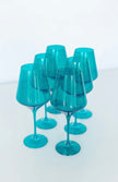 Estelle Colored Wine Glasses - Teal