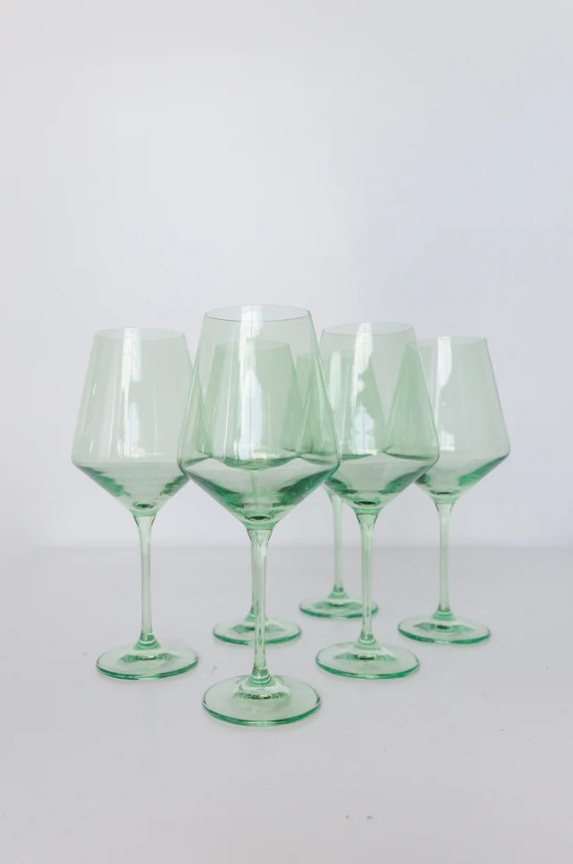 Estelle Colored Wine Glasses - Mint Green