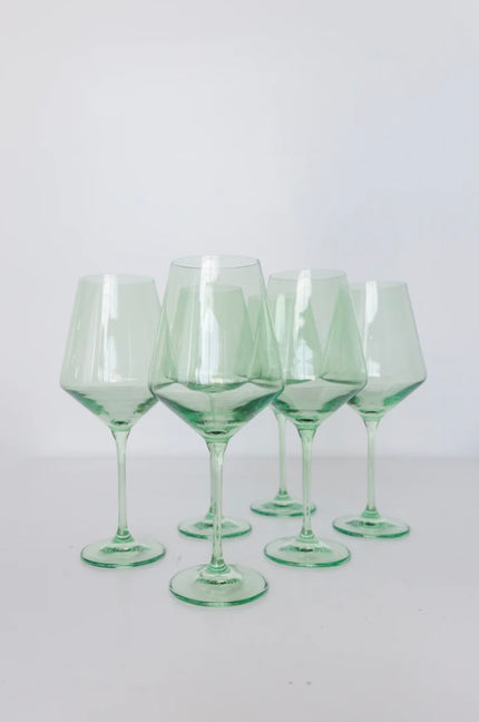 Estelle Colored Wine Glasses - Mint Green