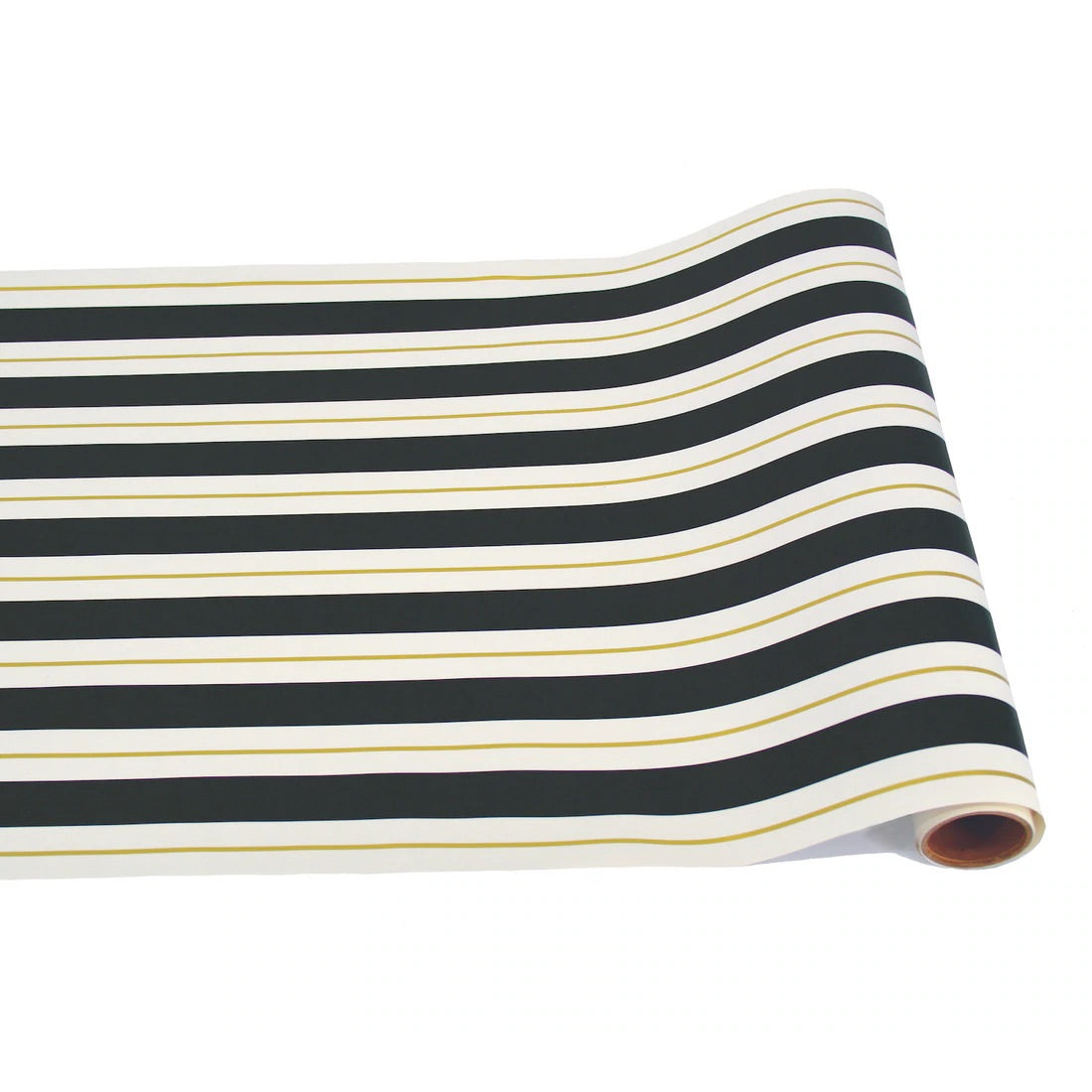 Hester & Cook Black & Gold Awning Stripe Table Runner